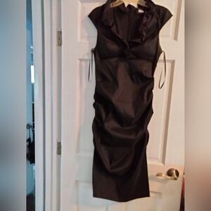 Banites Chic Black Ruffled Dress